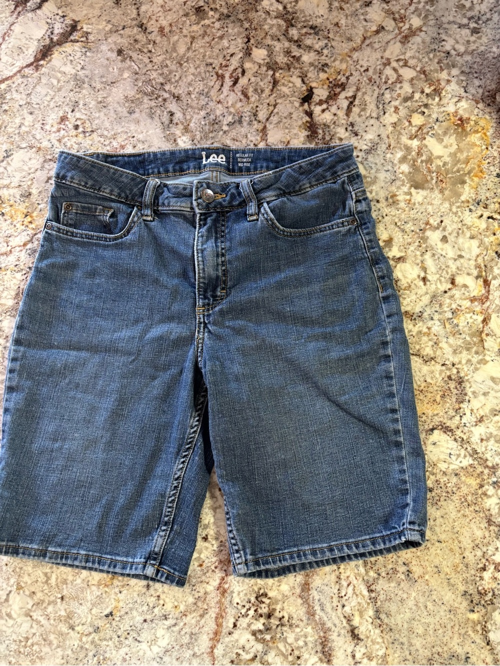Lee Regular Fit Bermuda Shorts in Blue Denim